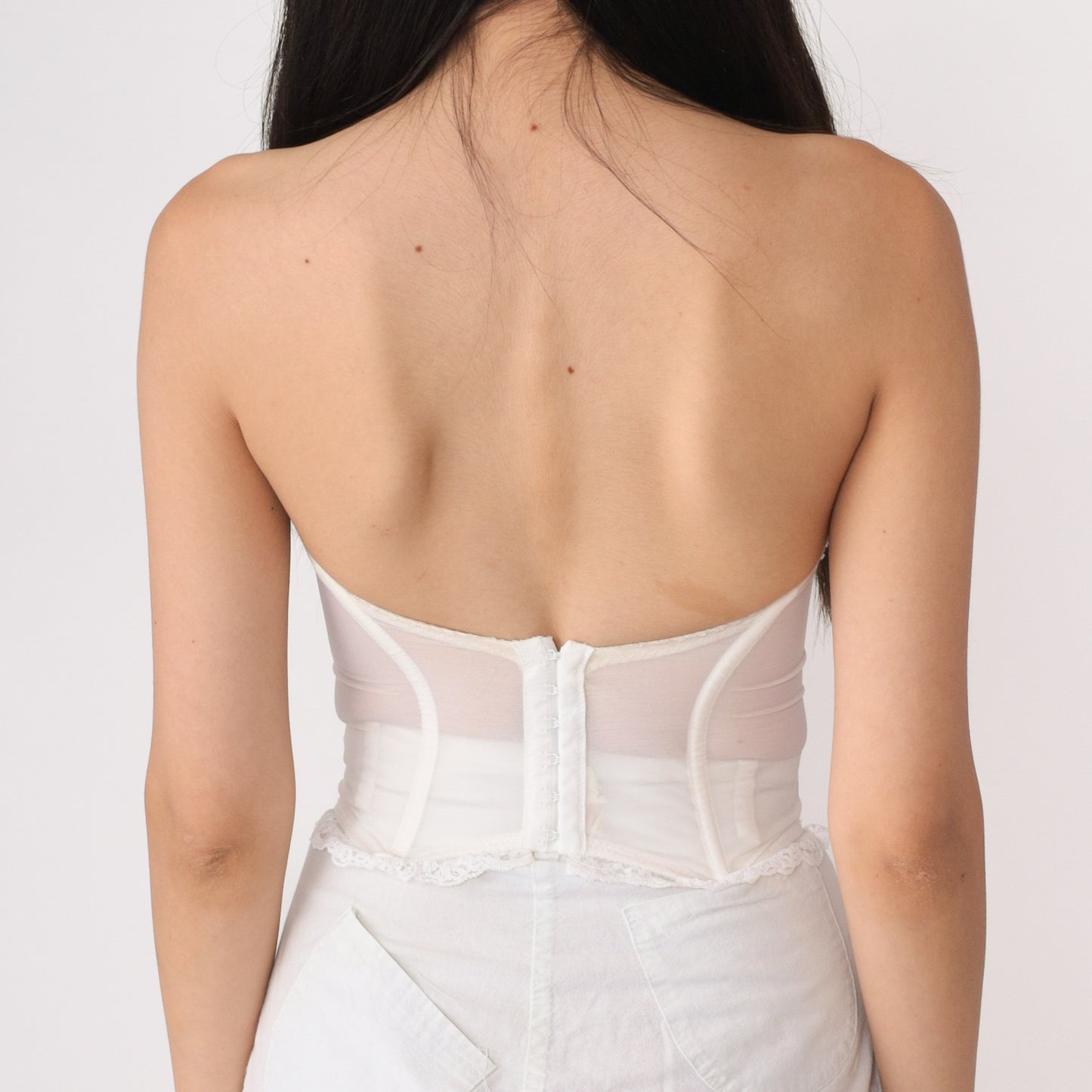 80's White Lace Bustier