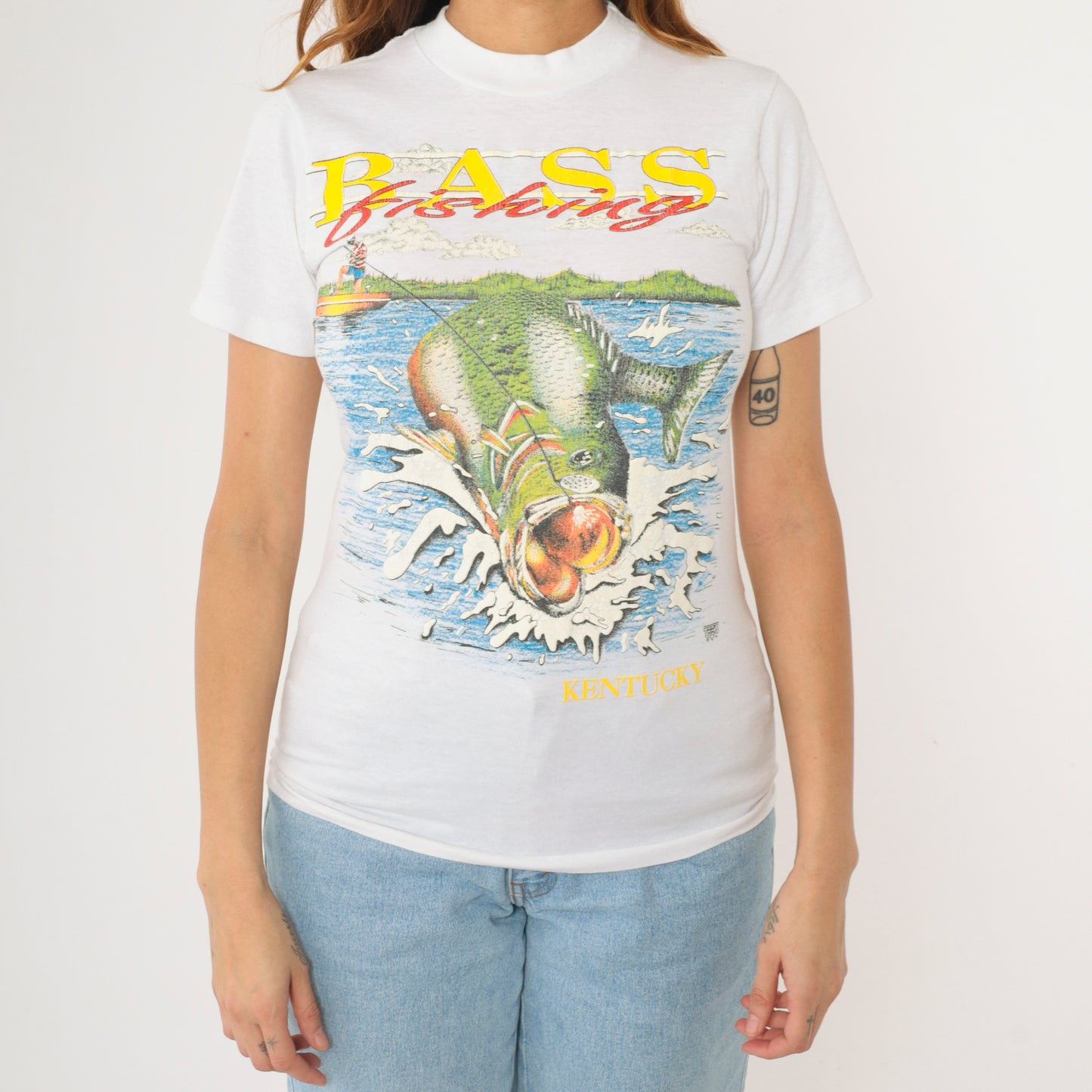 80s/90s Bass Fishing Kentucky T-Shirt XS