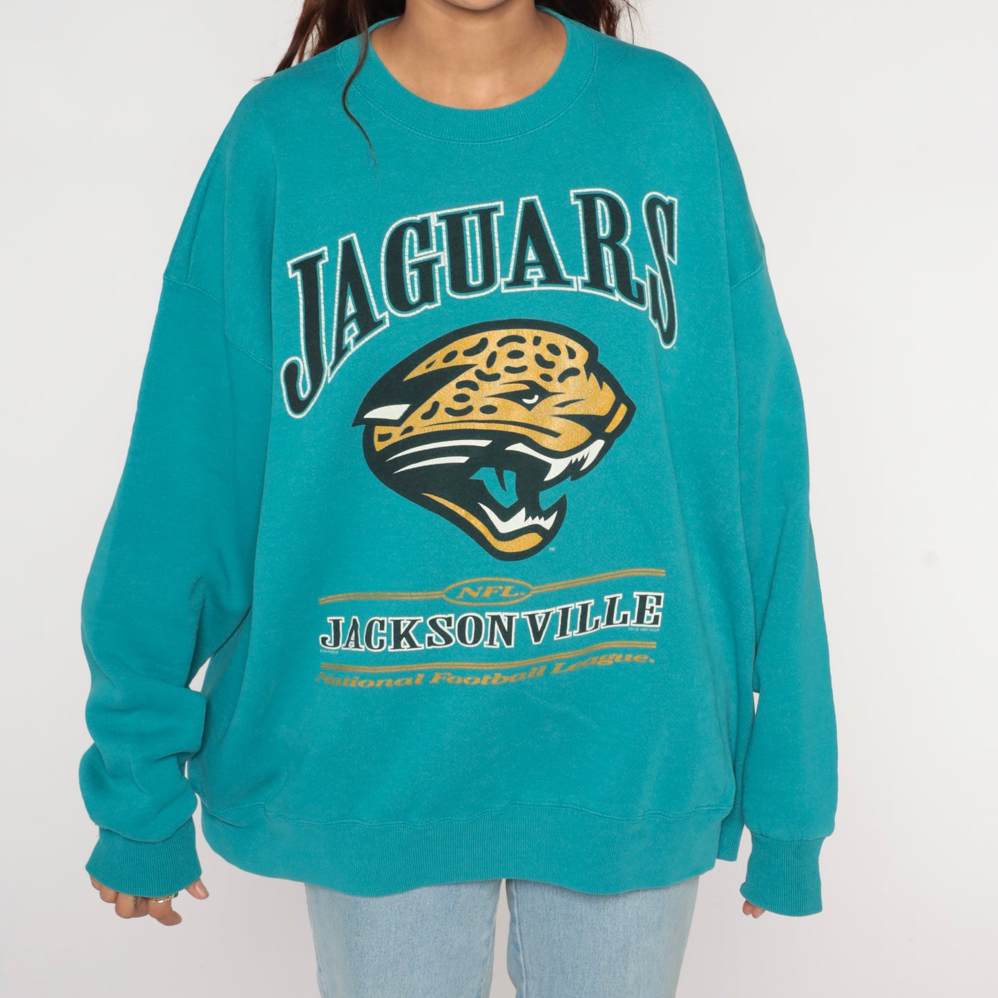 1990s Jacksonville Jaguars NFL Sweatshirt Lee Sport XXL