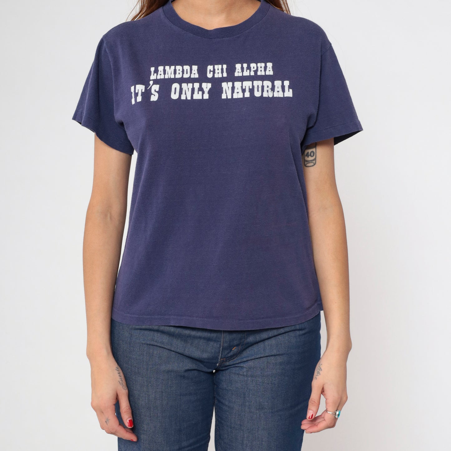80s Lambda Chi Alpha Fraternity Beer T-Shirt S