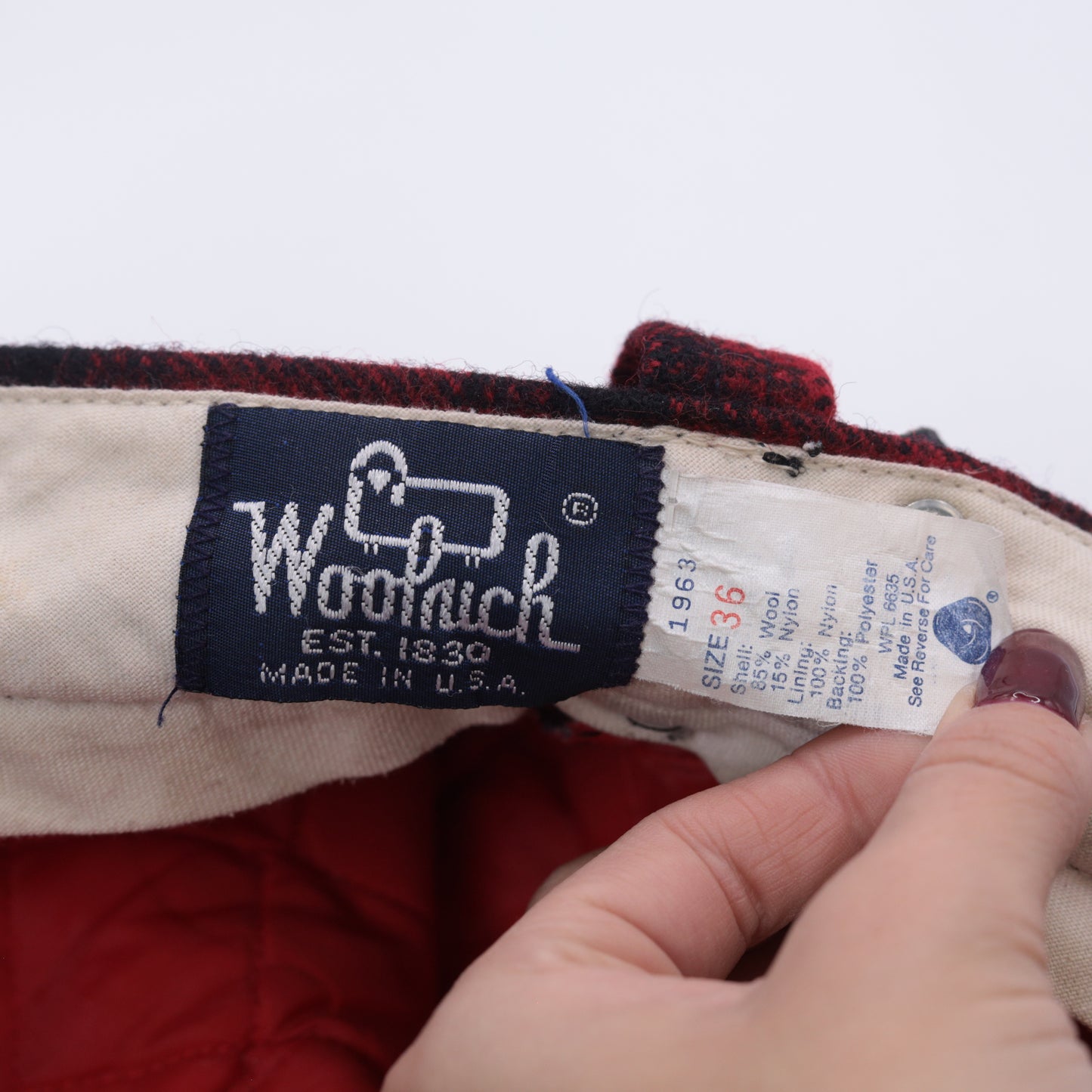 Vintage Woolrich Plaid Hunting Suspender Pants Men's 36