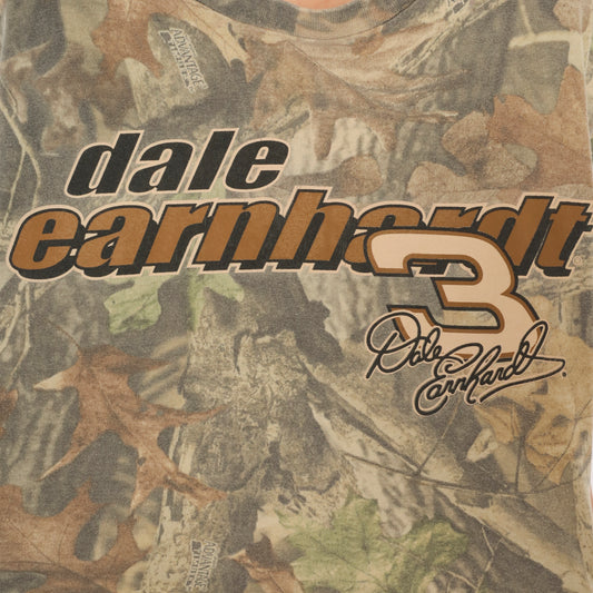 Camo Dale Earnhardt Tee NASCAR Racing 2000s Chase Realtree Leaf Cotton Hunting Woodland Motorsport Number 3 Tan Olive Shirt Extra Large XL