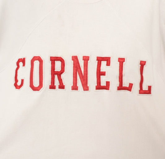 Cornell University Sweatshirt 90s Cream Collegiate Embroidered Raglan Pullover Preppy Academic Vintage Sweater Campus Shirt Large L