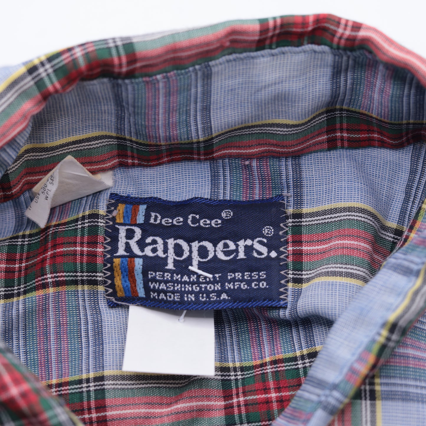 70s Light Blue Plaid Shirt Men's Medium 15-15 1/2