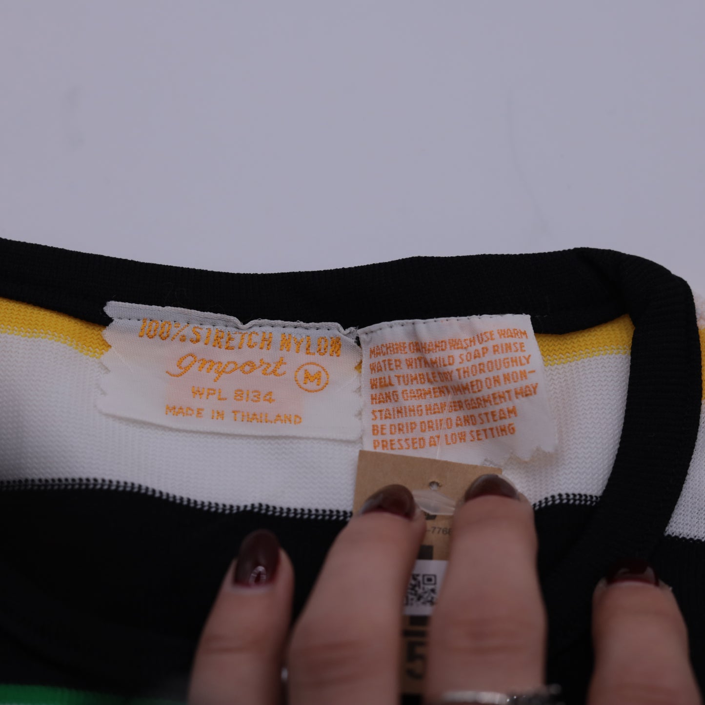 70s Mod Striped Henley Tank Top S