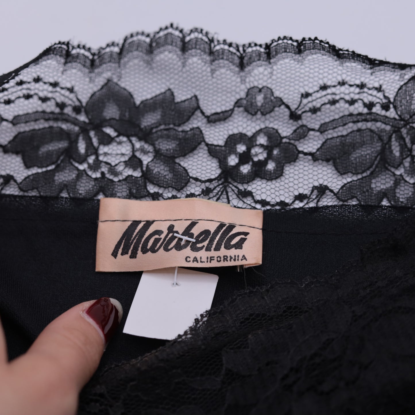 Vintage Black Lace Trim Puff Sleeve Blouse XS