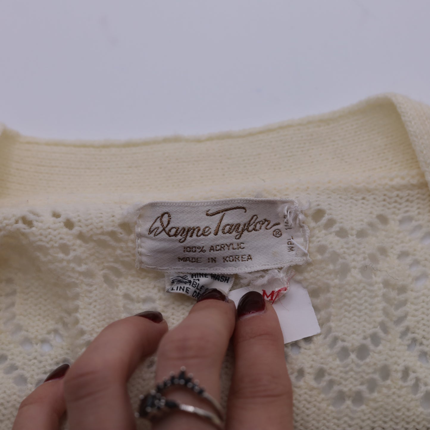 Vintage Sheer Cream Wrap Cardigan M