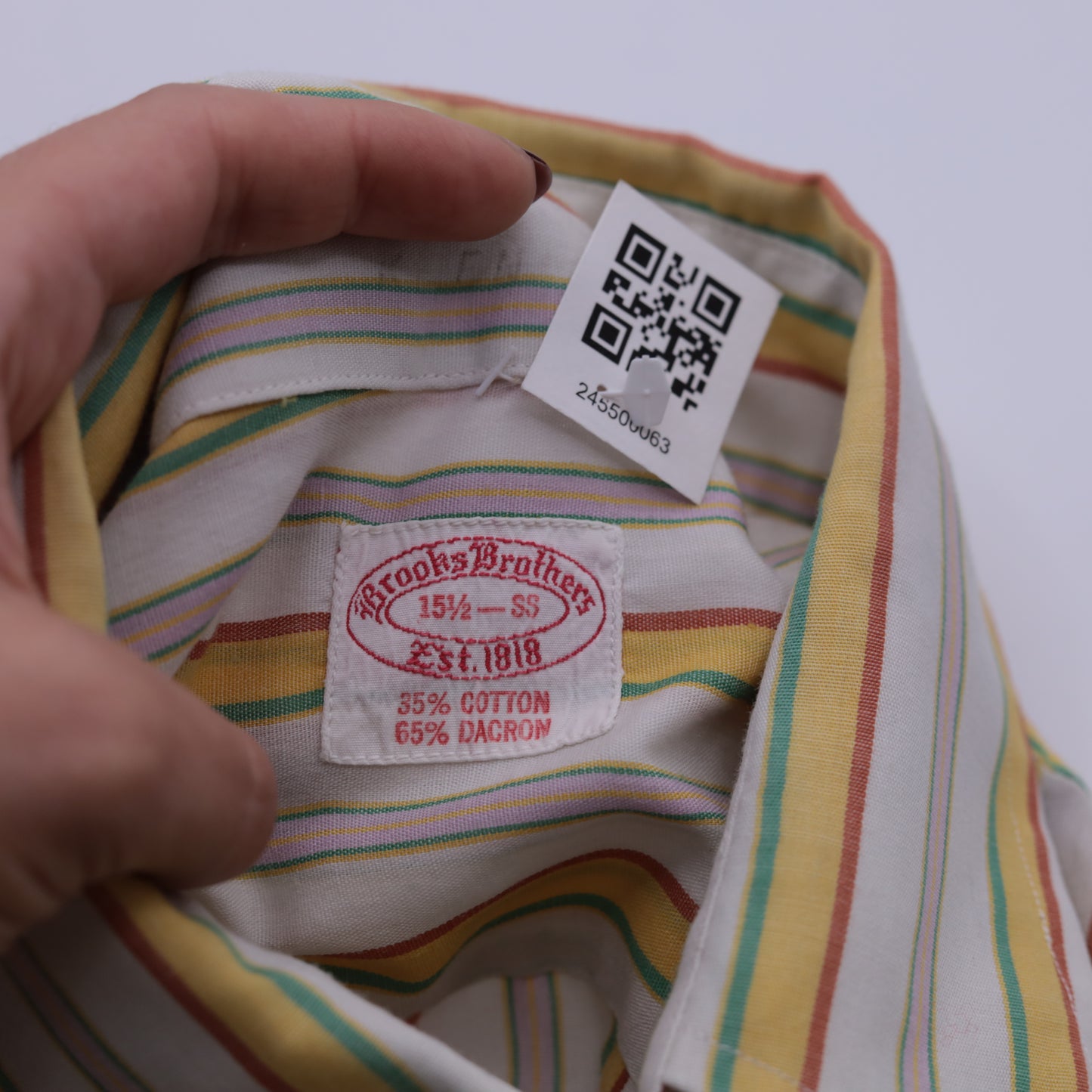 70s Striped Brooks Brothers Shirt Men's 15 1/2