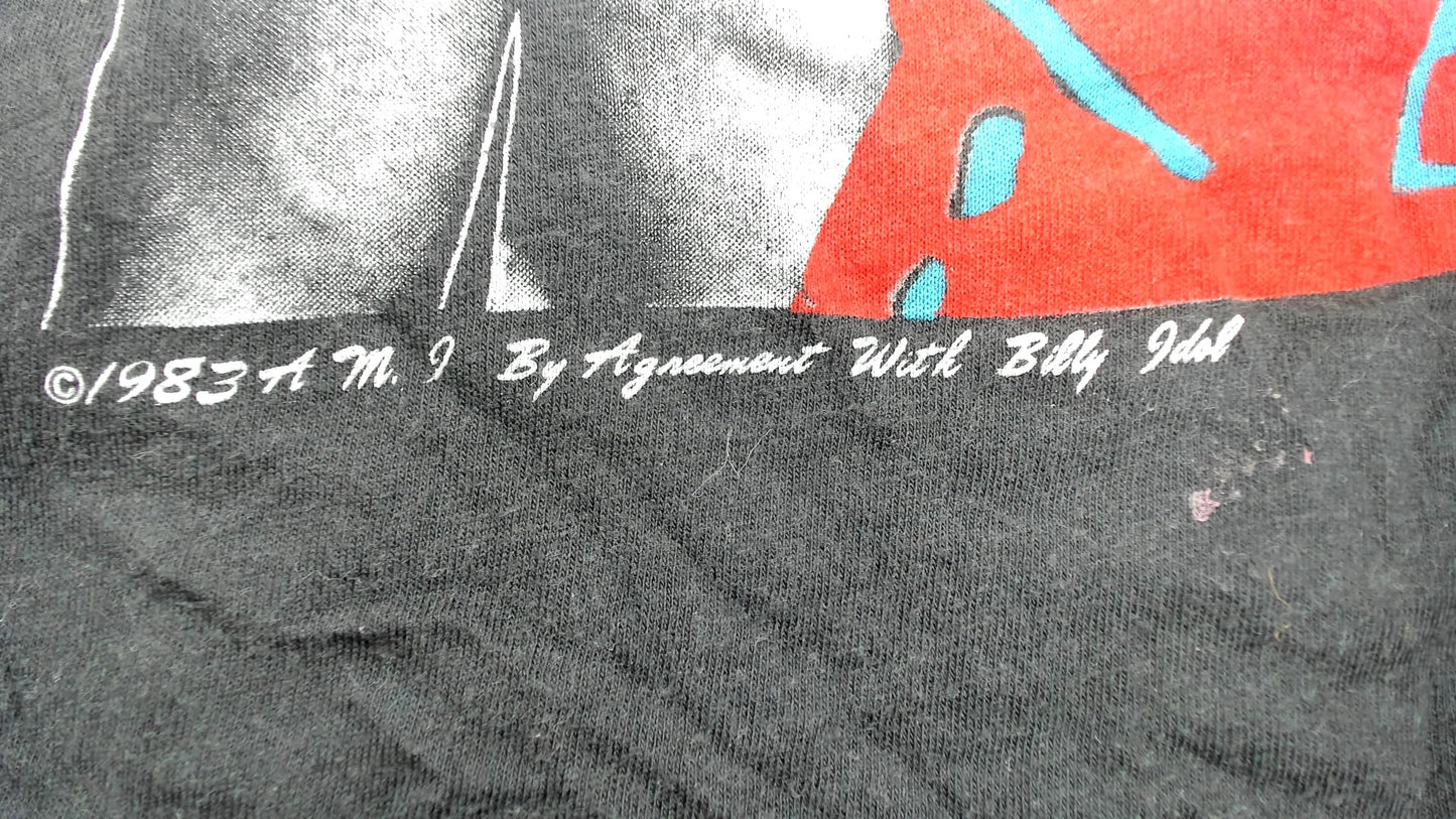 80s Billy Idol Tank Black Cotton Vintage Band Tee Concert Merch Cut Off Sleeves Rock Music Muscle Shirt Sleeveless New Wave Artist Medium M