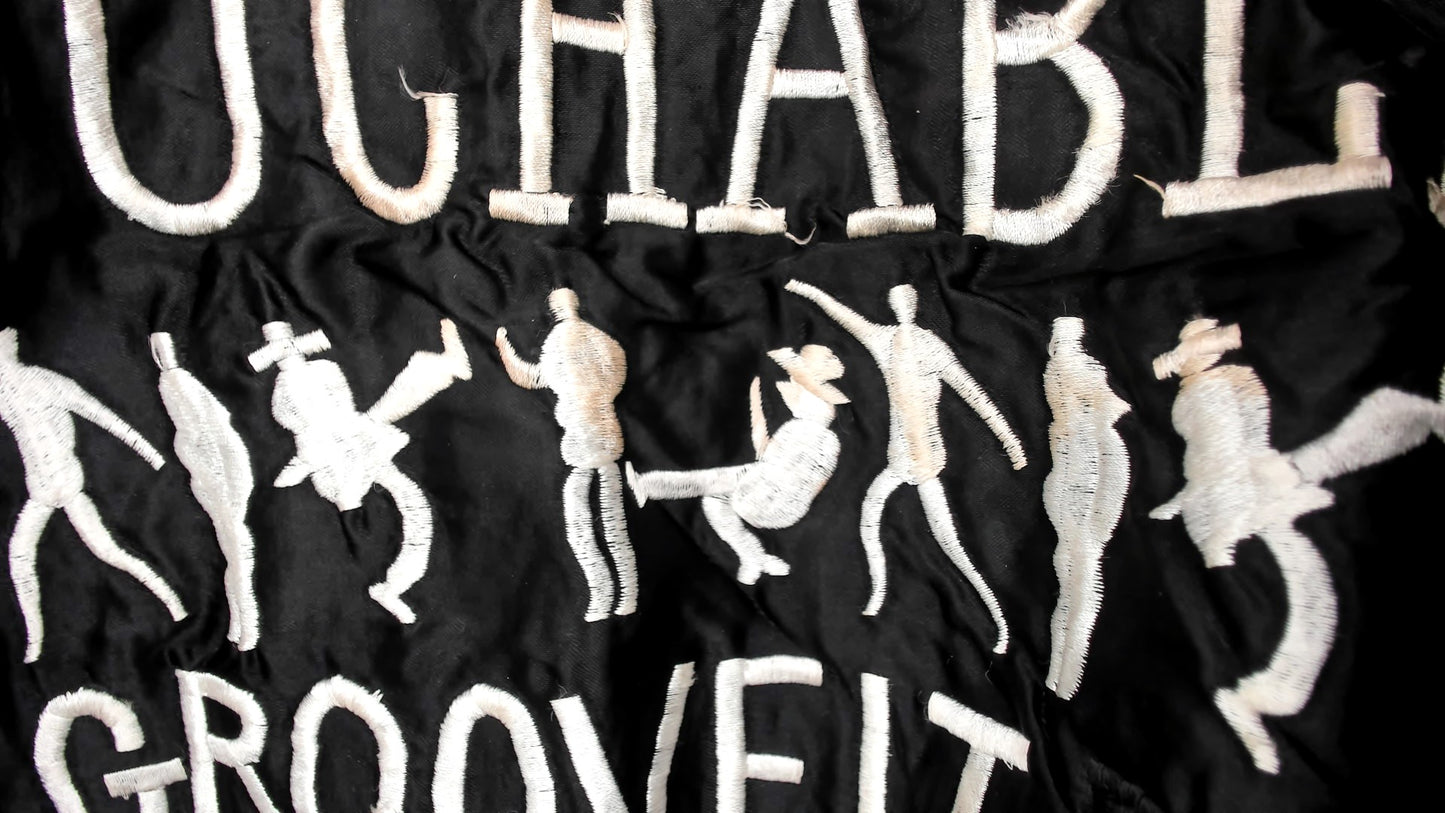 90s Untouchables Cardigan Black White Checkered Argyle Pattern Graphic Cotton Vintage Streetwear Dance Music Extra Large XL