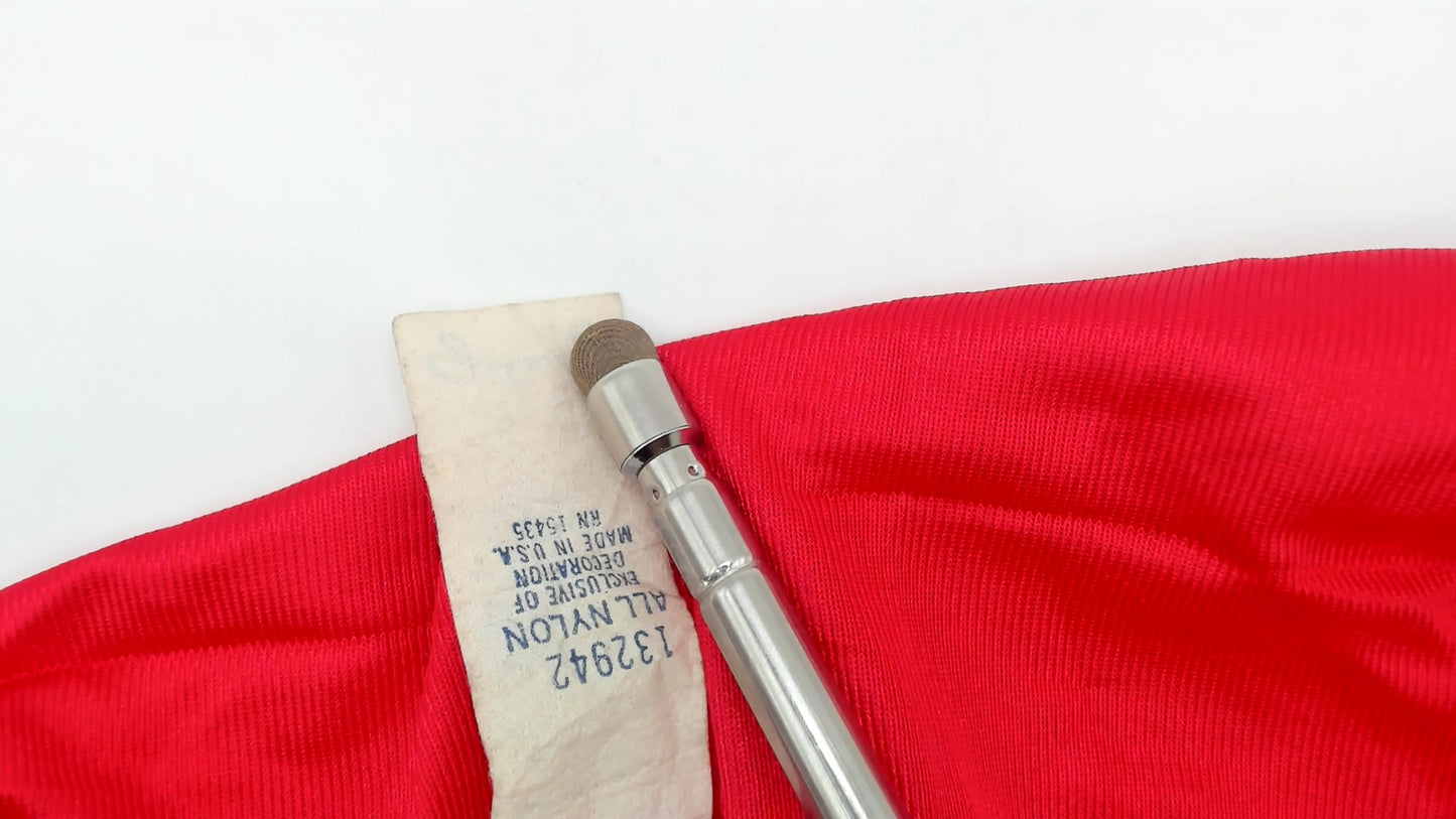 70s Red Lace Robe Wrap Tie Waist Long Sleeve Loungewear Dressing Gown Vintage Lingerie Satiny Sexy Valentines Day Date Night Small S