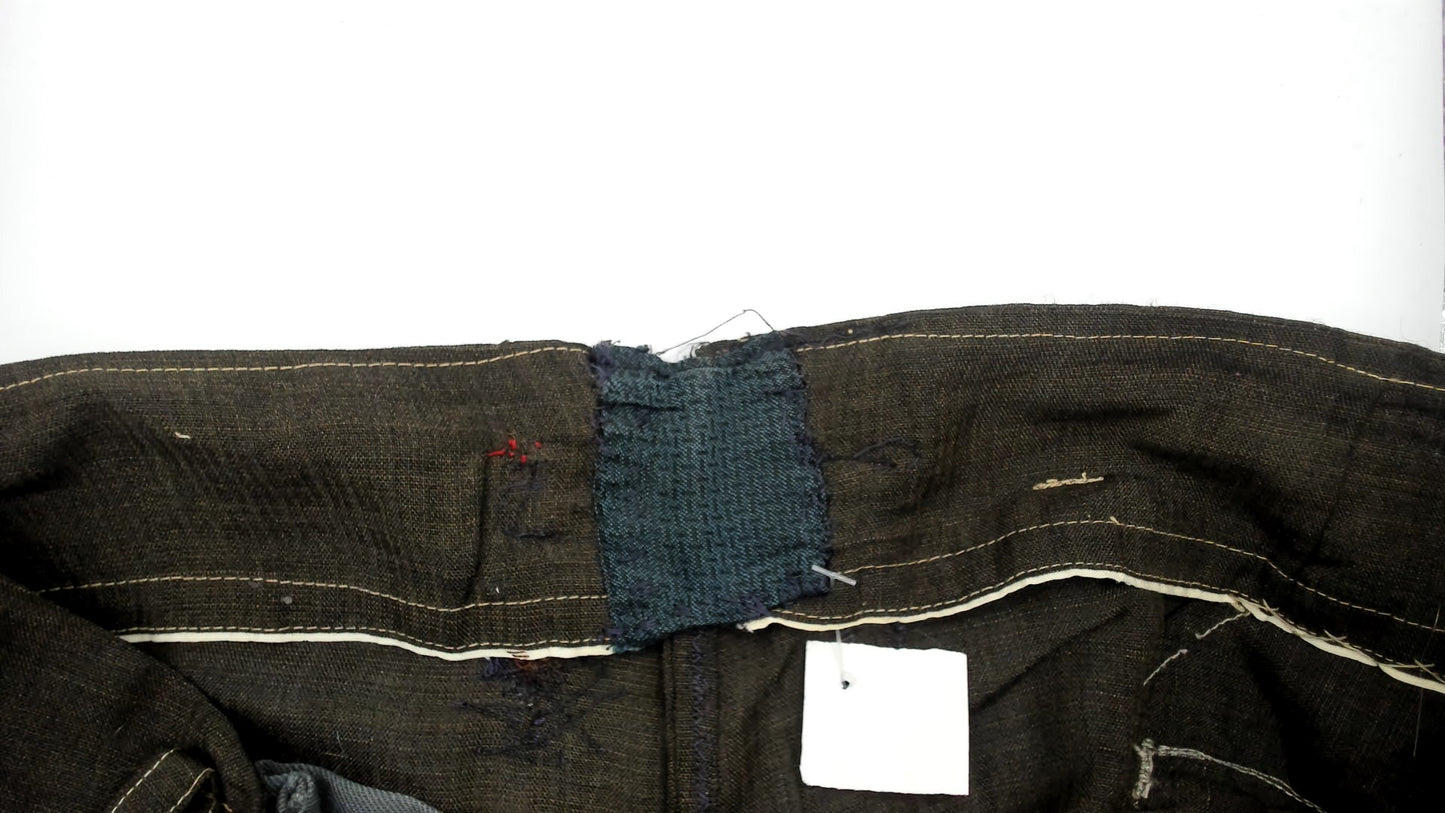 60s Playboy Pants Brown High Rise Cropped Capri Cuffed Pleated Pockets Belt Tabs Vintage Bunny Logo Patch Utility Trousers Medium Play Boy M