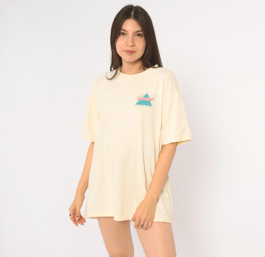 90s Super Cru Island Surf Club Hawaii Graphic Tee Cream Cotton Extra Large