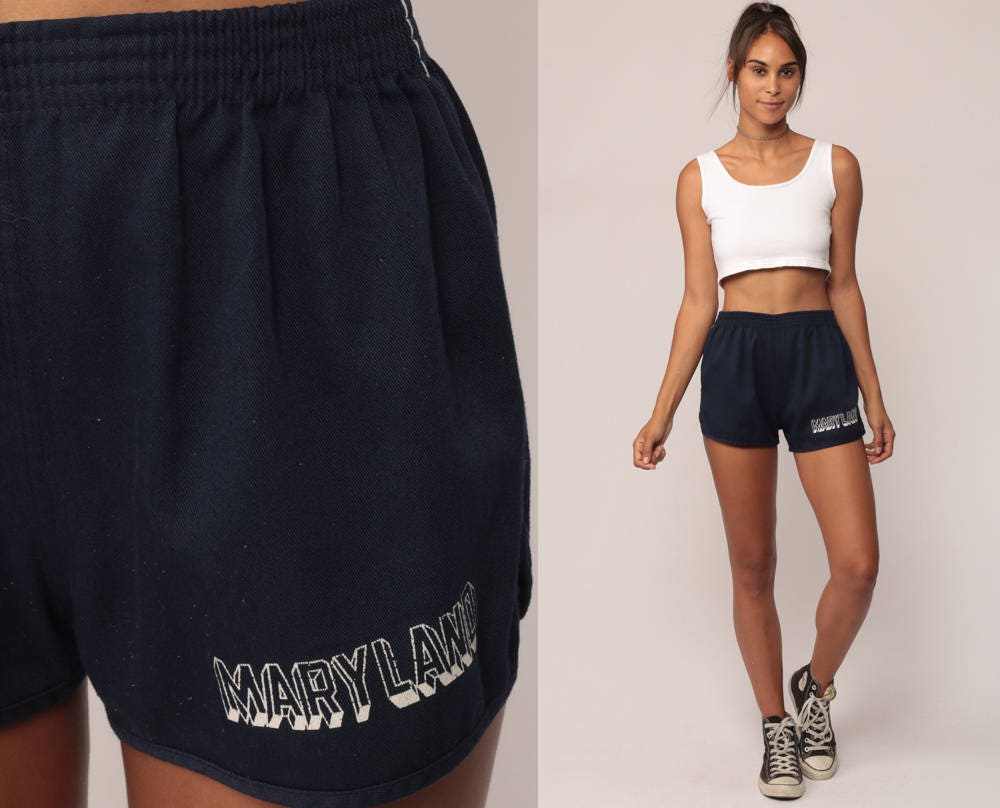 Champion Maryland Running Shorts 80s Navy High Waist Small Medium