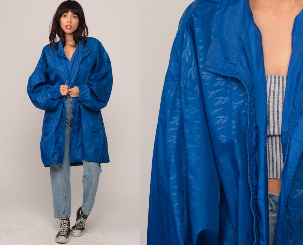 90s Reebok Hooded Windbreaker Jacket Blue Extra Large XXL