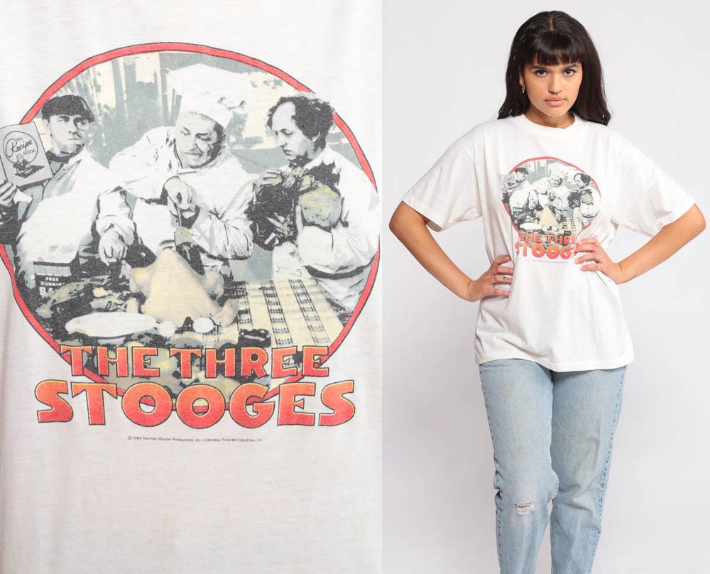 80s The Three Stooges Graphic T-Shirt Comedy Television Unisex Large