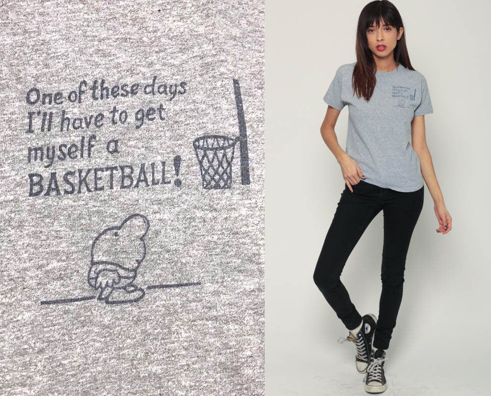 90s Ziggy Comic Graphic T-Shirt Basketball Joke Tee Small