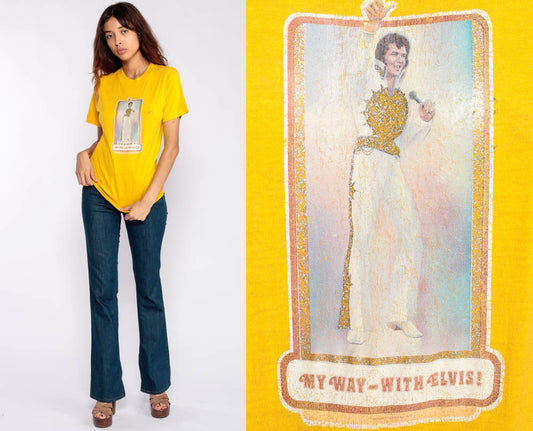 80s Elvis Presley My Way Graphic T-Shirt Cotton Unisex Extra Small