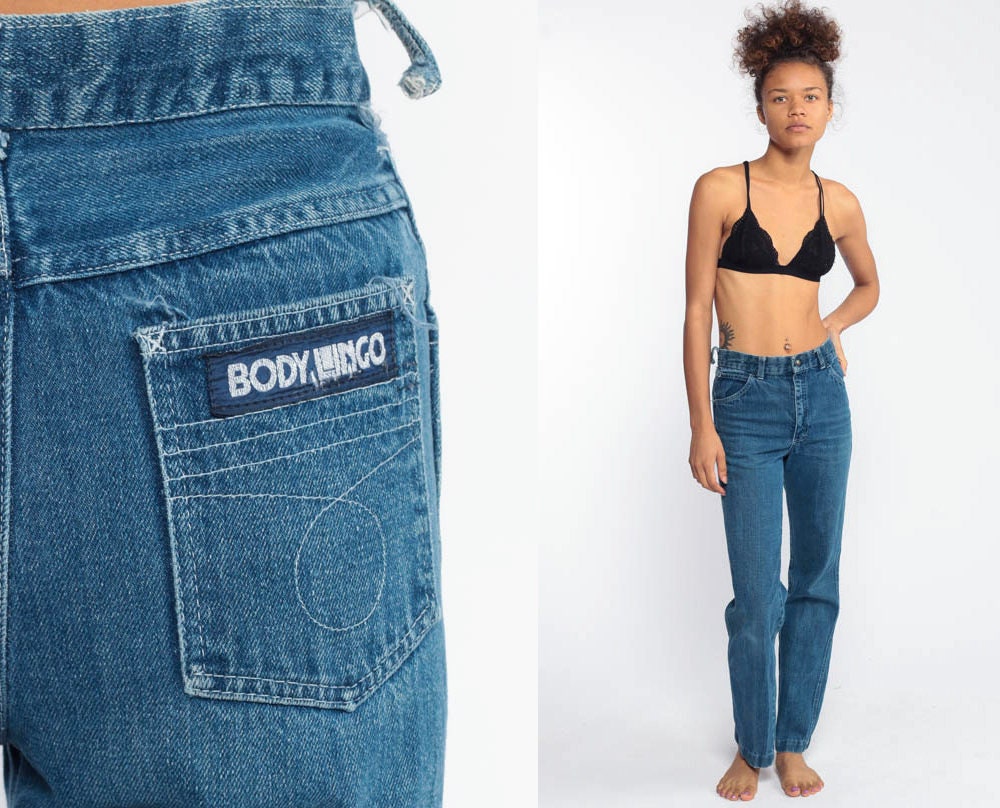 70s Body Lingo High Waist Tapered Jeans Blue Denim XXS