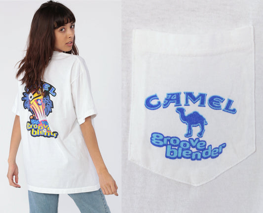 90s Camel Joe Groove Blender Las Vegas Casino T-Shirt Cotton Pocket Tee Extra Large