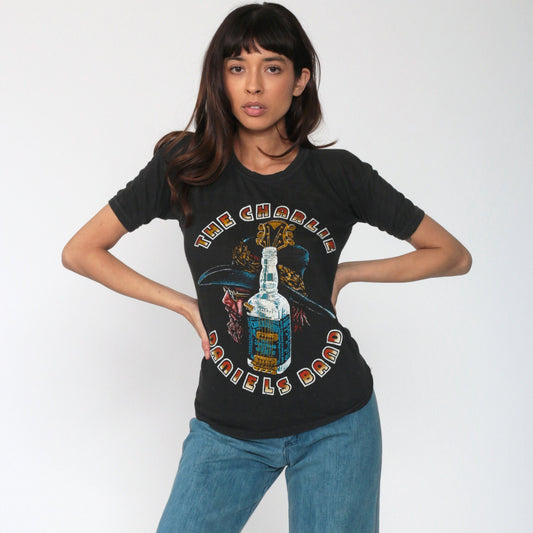 Charlie Daniels Band 70s Concert Tee Black Single Stitch Small