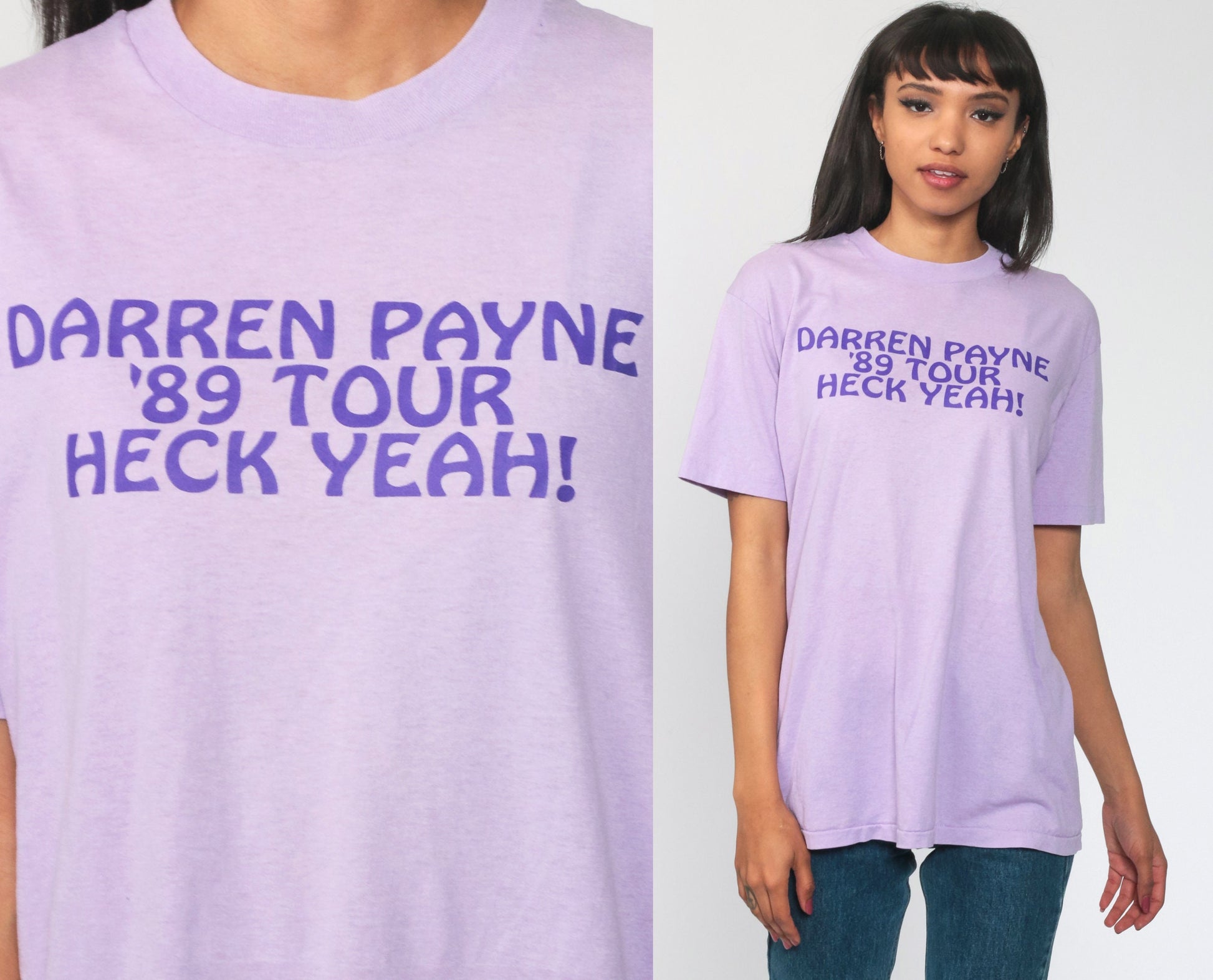 1990s Darren Payne '89 Tour Graphic T-Shirt Cotton Tee Medium