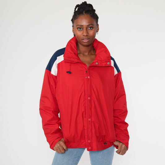 80s White Stag Puffer Ski Jacket Red Striped Goretex Zip Lining Extra Large XXL