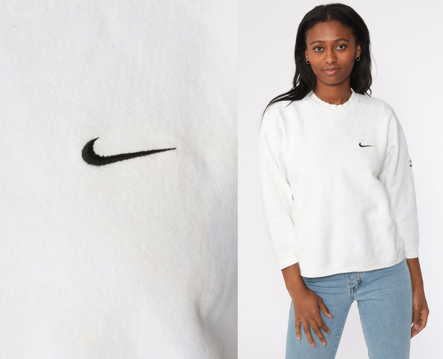 90s Nike Sweatshirt White Paint Splatter Desert Mountain Crewneck Small