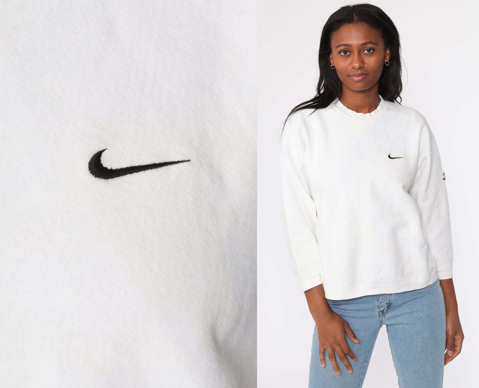 90s Nike Sweatshirt White Paint Splatter Desert Mountain Crewneck Small