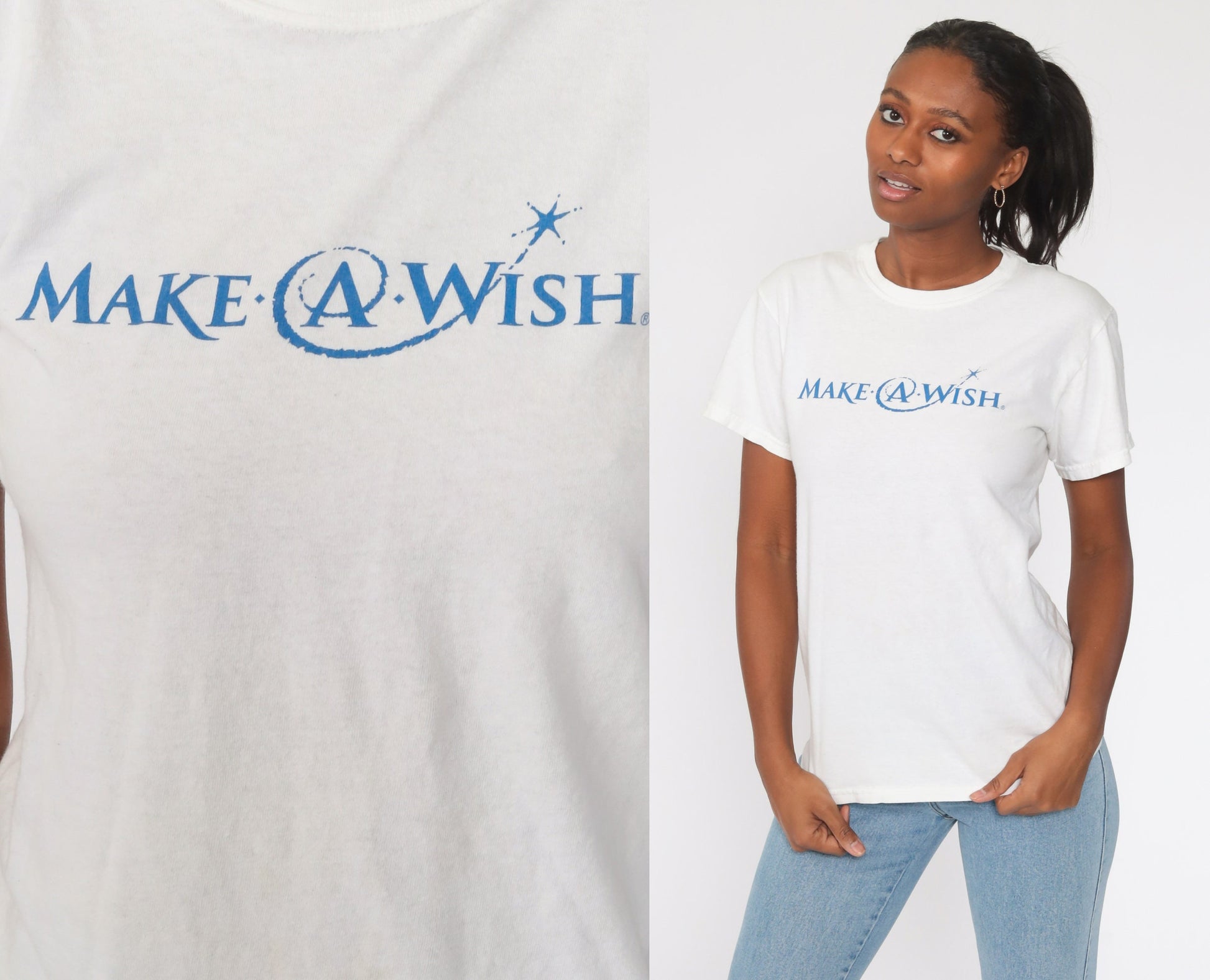 90s Make A Wish Foundation Graphic Tee Cotton Small