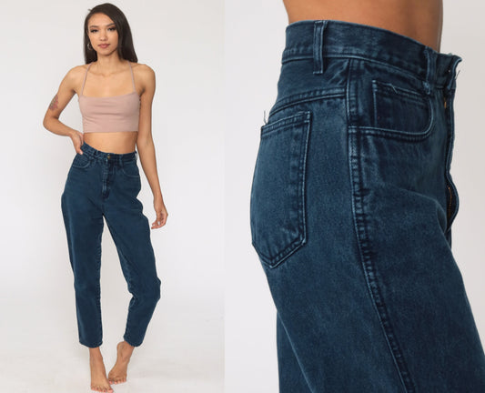 90s Rio Mom Jeans Dark Blue High Rise Denim Extra Small XS