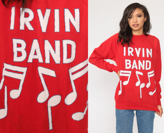 80s Irvin Band High School El Paso Red Crewneck Sweatshirt Medium
