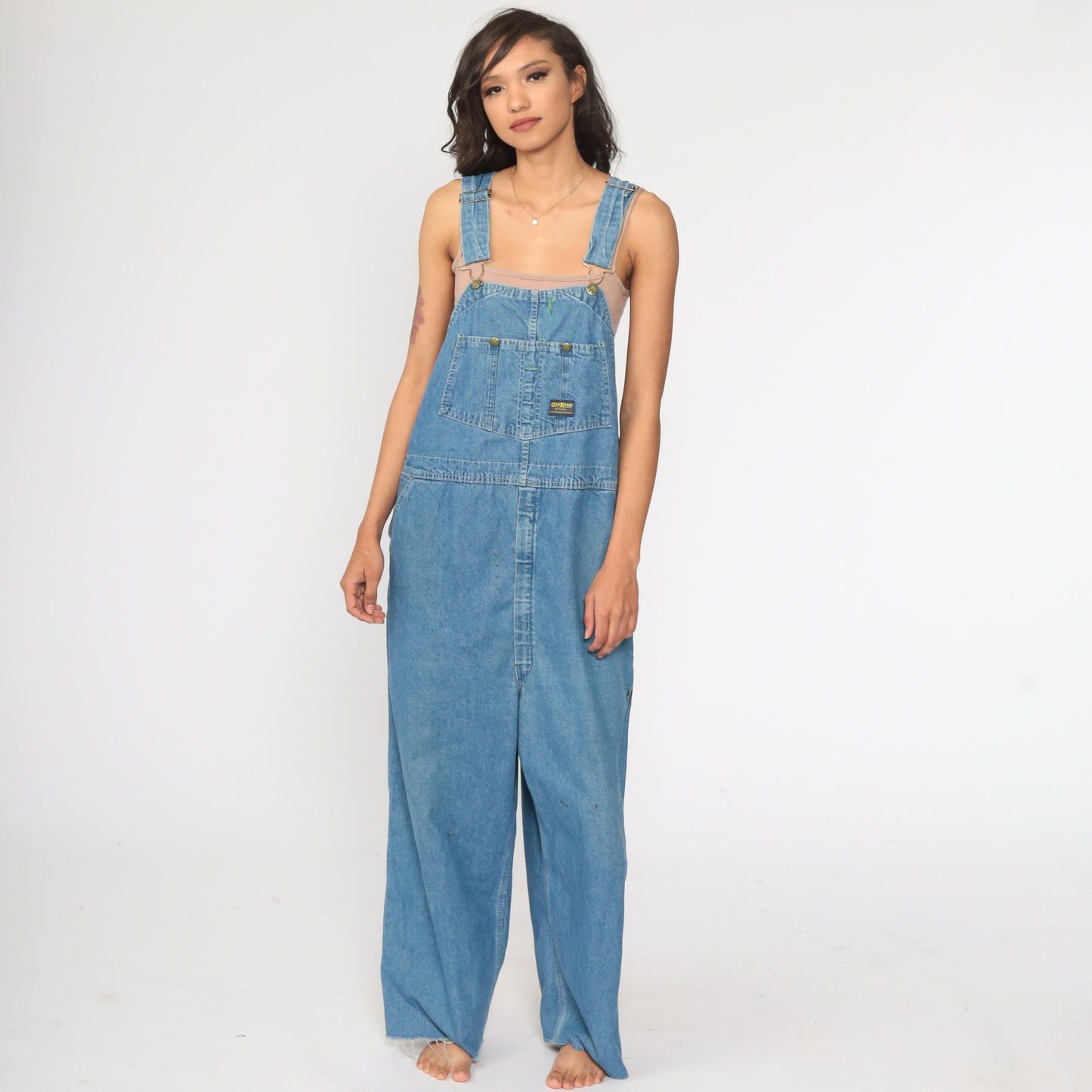80s OshKosh B'Gosh Denim Overalls Blue Distressed Workwear Extra Large