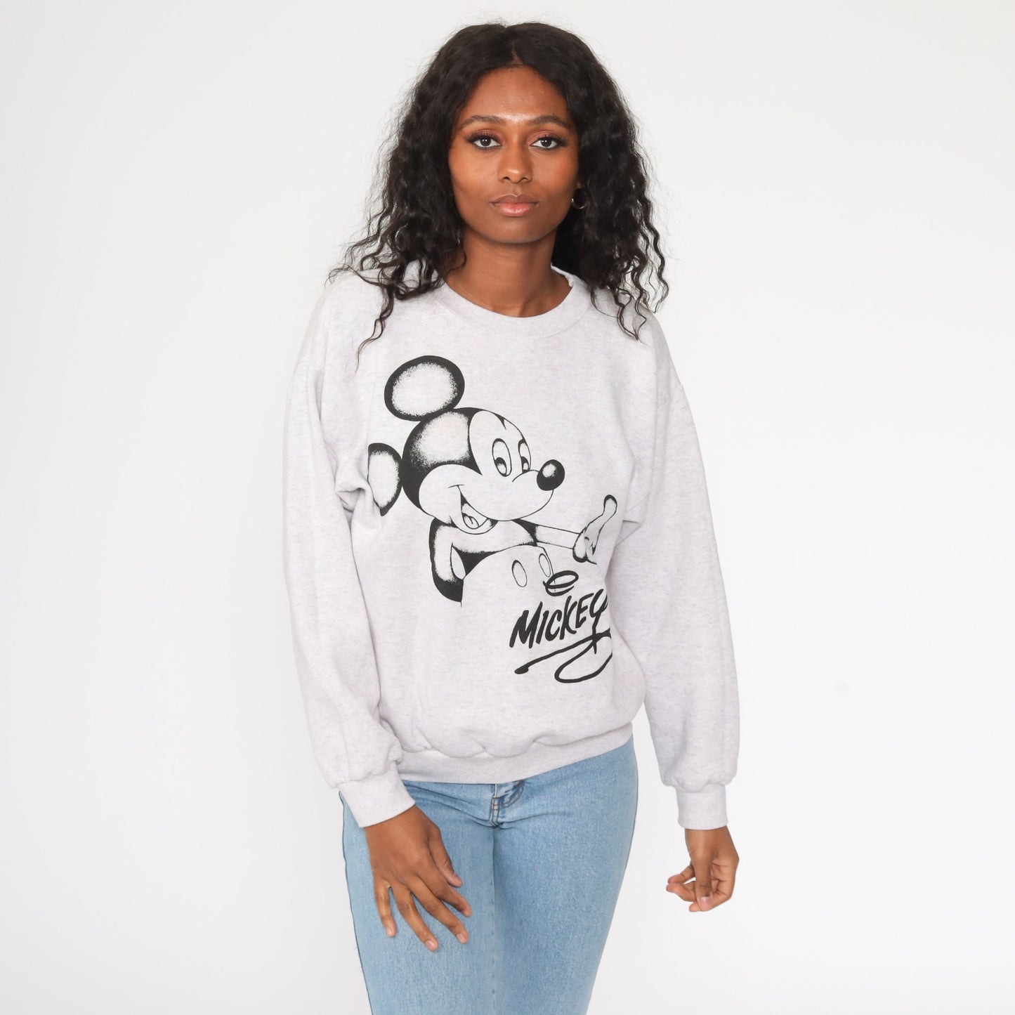 90s Mickey Mouse Disney Sweatshirt Grey Cartoon Crewneck Large