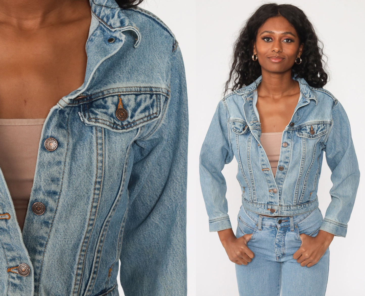 80s Levis Denim Trucker Jacket Blue Youth Large 2XS
