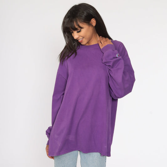 90s Champion Purple T-Shirt Cotton Athletic Tee Extra Large XL