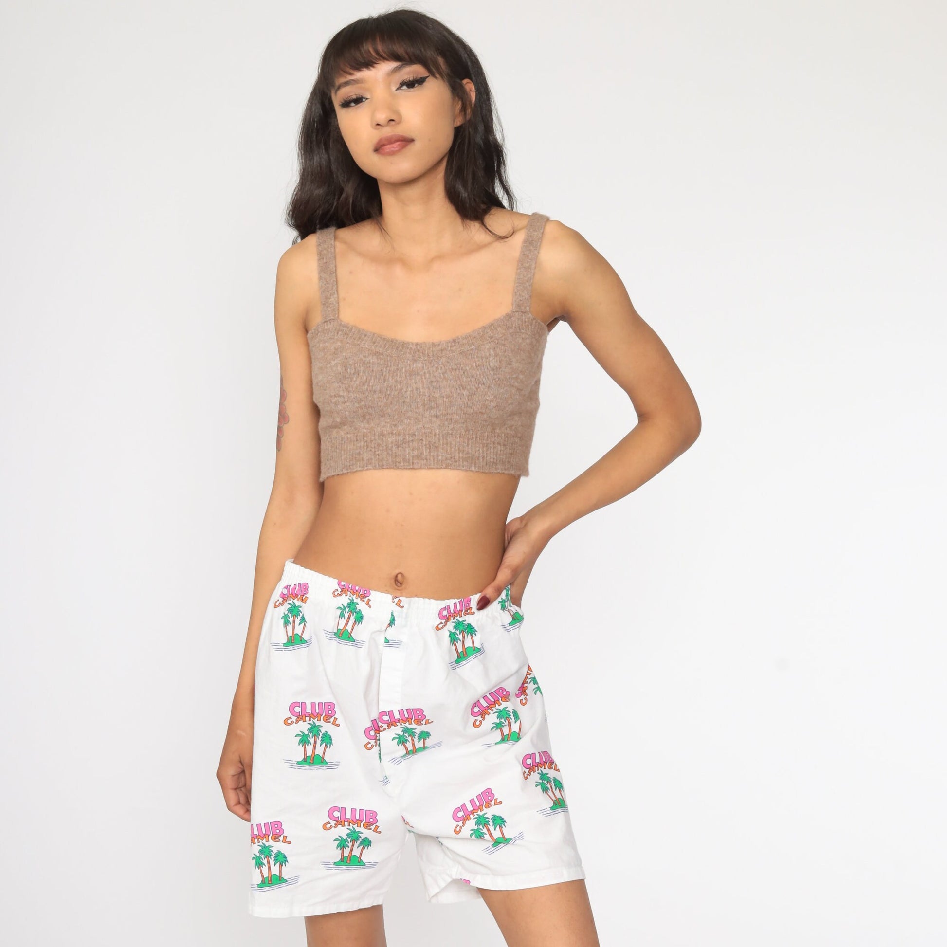90s Joe Camel Boxer Shorts Cotton Print Open Fly Small