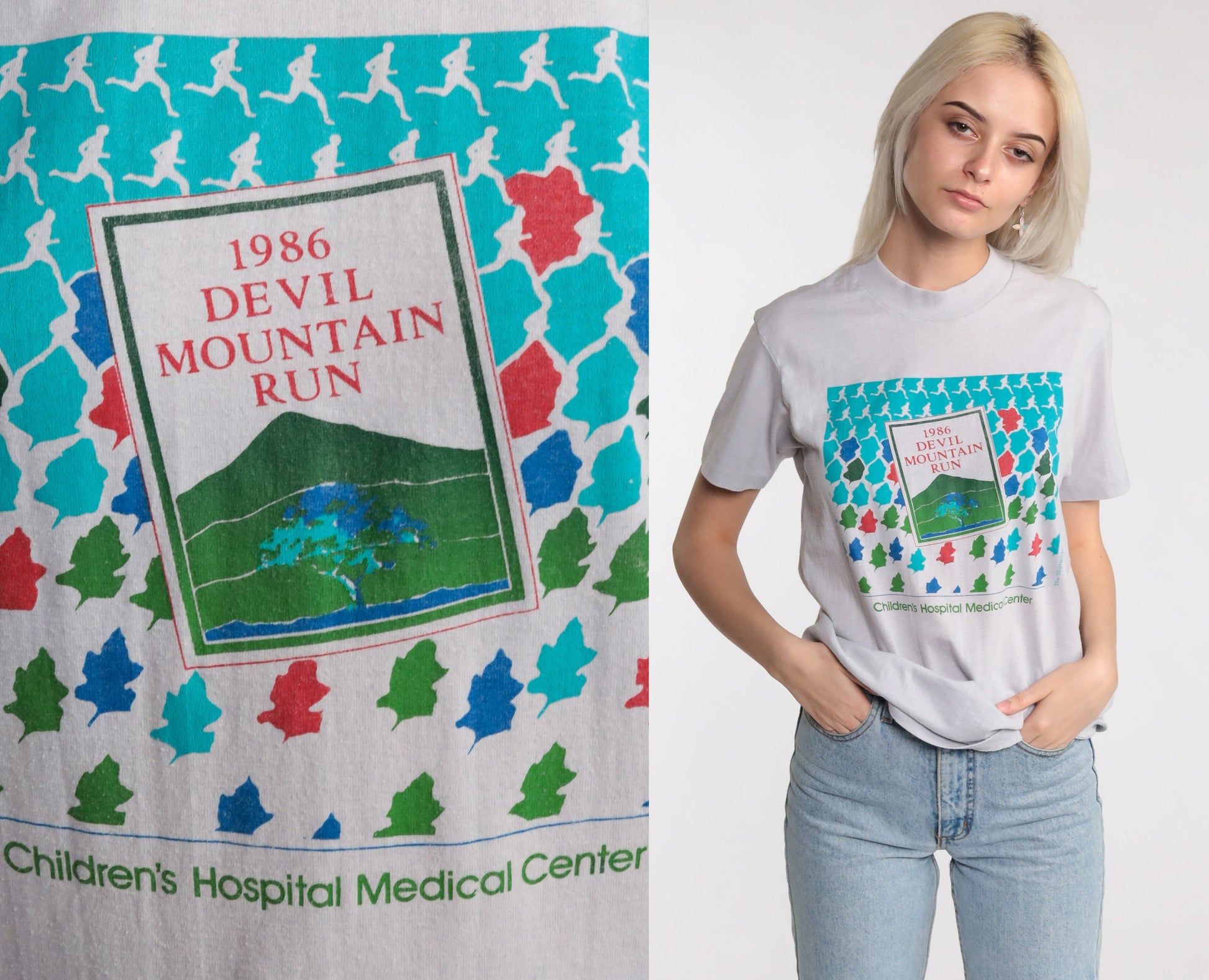 80s Devil Mountain Run 1986 San Francisco Graphic T-Shirt Single Stitch Small