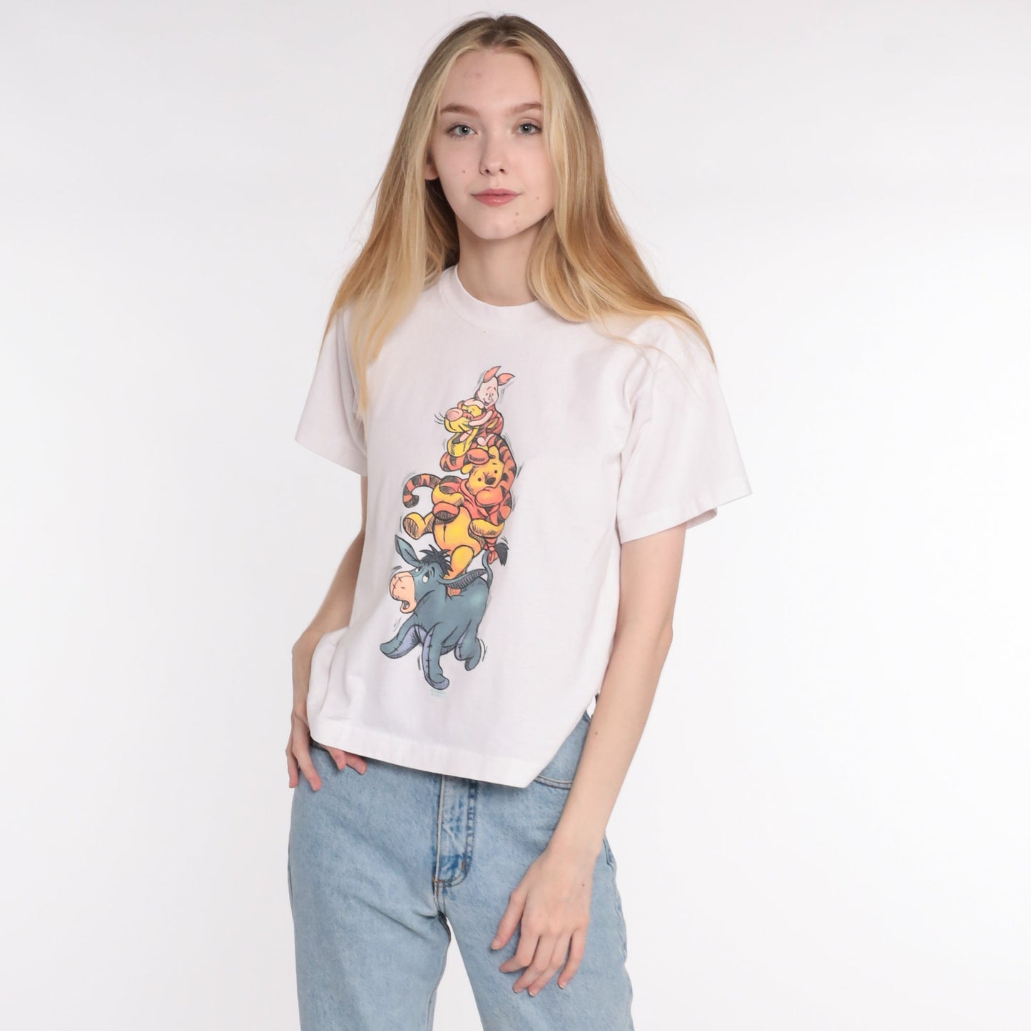 90s Winnie the Pooh Tigger Piglet Eeyore Disney Graphic T-Shirt Small