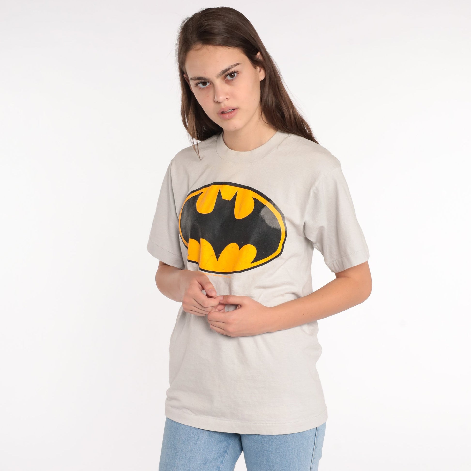 80s Batman Logo DC Comics Graphic T-Shirt Single Stitch Cotton Small