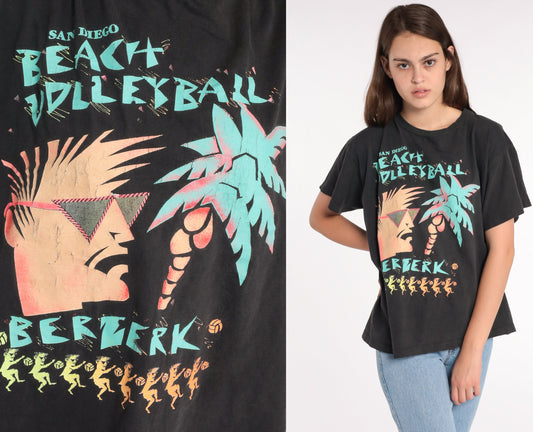 90s Beach Volleyball San Diego Graphic T-Shirt Cotton Extra Large