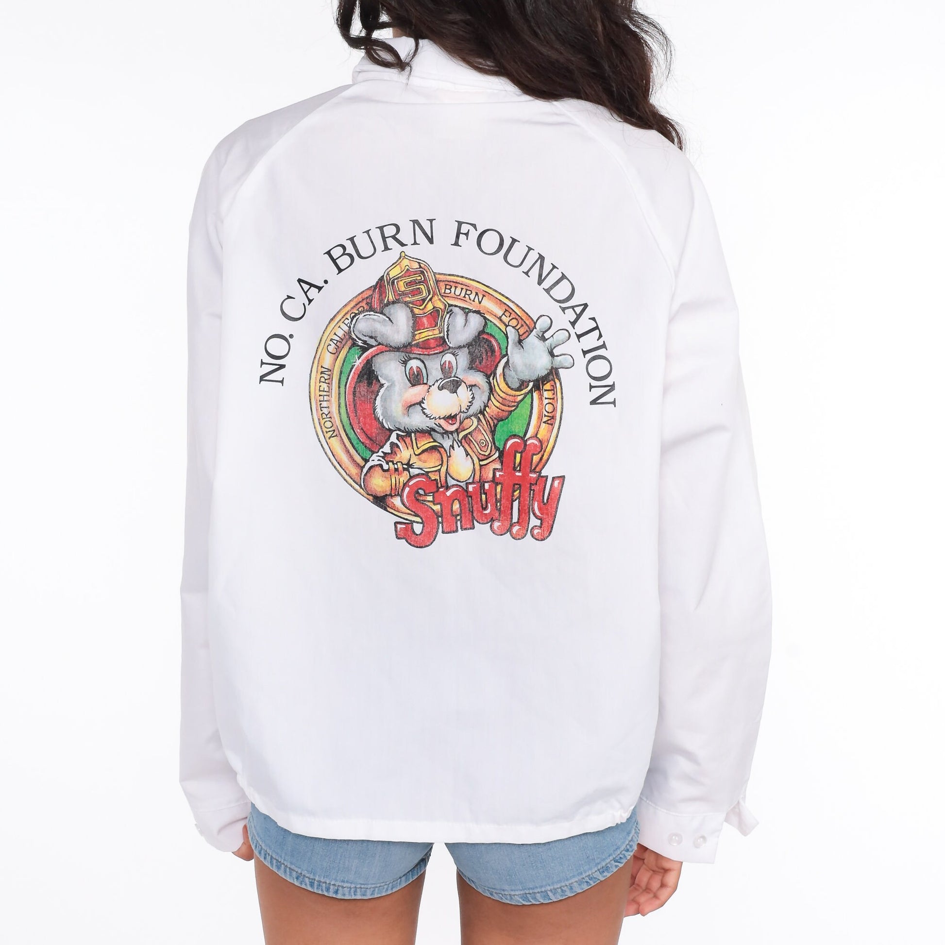 80s Northern California Burn Foundation Windbreaker White Jacket Extra Large