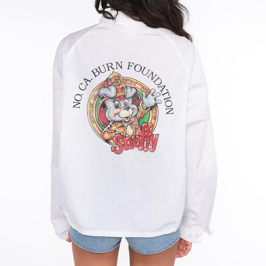 80s Northern California Burn Foundation Windbreaker White Jacket Extra Large