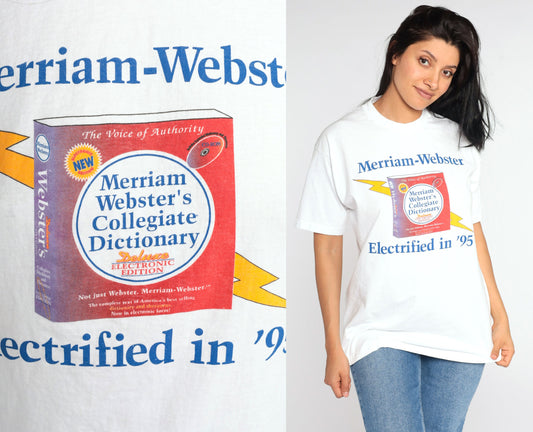 90s Merriam-Webster Dictionary Graphic T-Shirt Cotton Tee Large