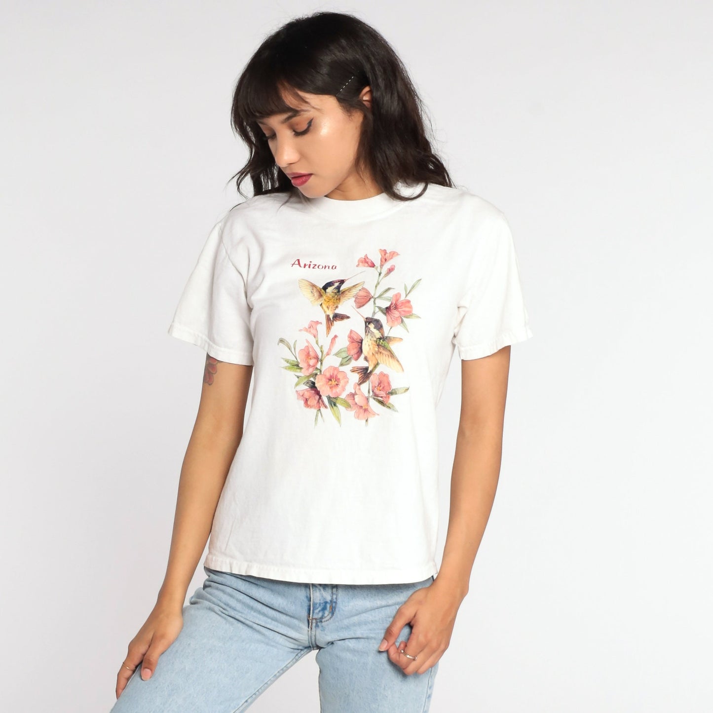 90s Arizona Hummingbird Graphic T-Shirt Southwestern Bird Tee Small