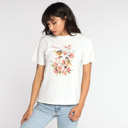 90s Arizona Hummingbird Graphic T-Shirt Southwestern Bird Tee Small