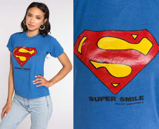 80s Superman Screen Stars DC Comics Graphic T-Shirt Extra Small