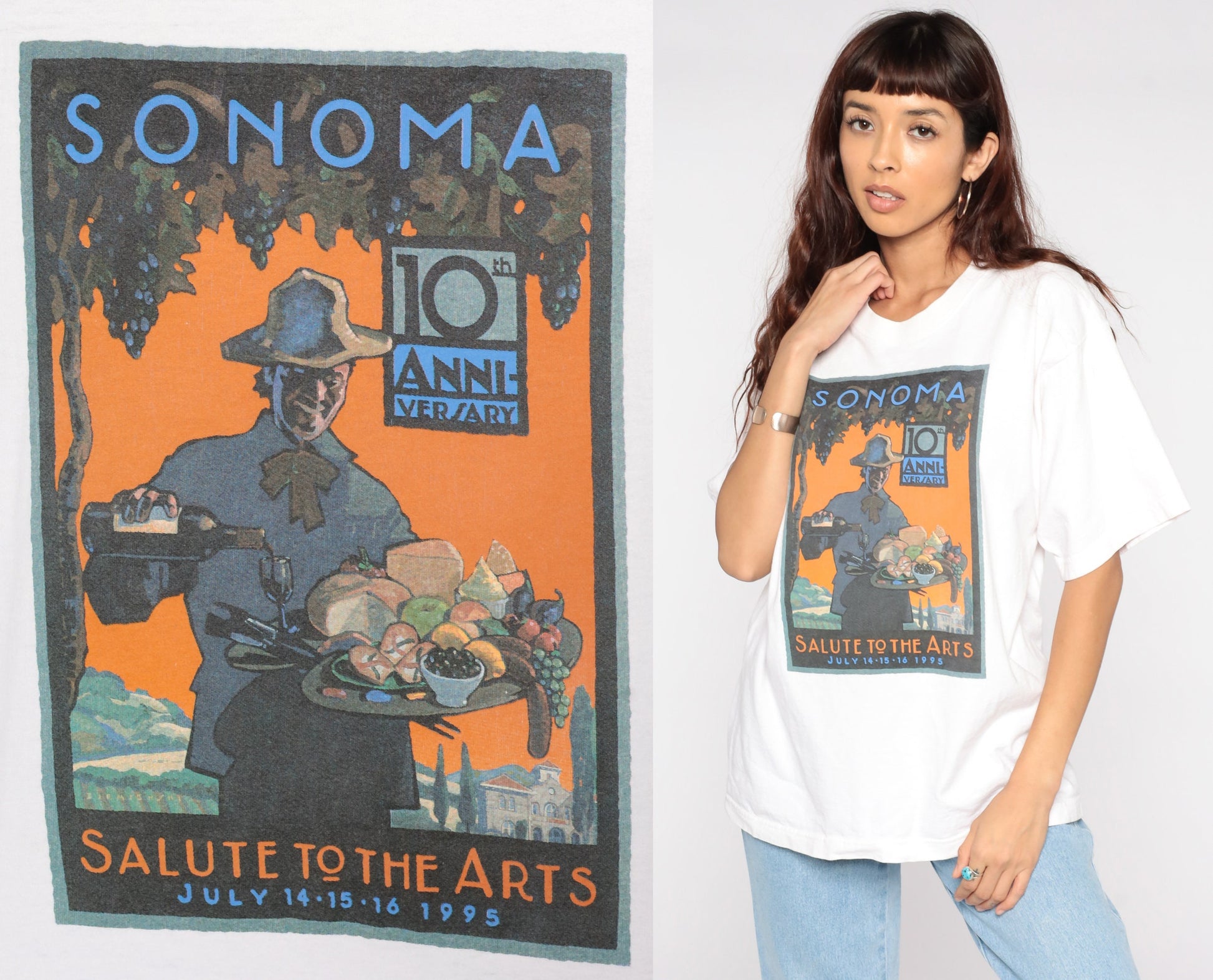 90s Sonoma Salute to the Arts Dennis Ziemienski Graphic Tee Cotton Large