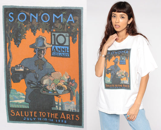 90s Sonoma Salute to the Arts Dennis Ziemienski Graphic Tee Cotton Large