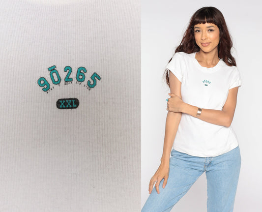 90s Malibu California Zip Code 90265 Graphic Baby Tee Small